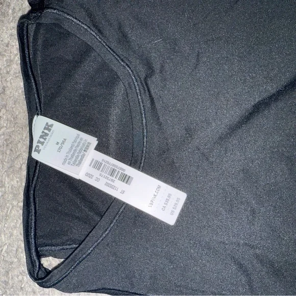 NWT PINK Victoria's Secret BLACK HI NECK bodysuit MEDIUM tank - Picture 3 of 4
